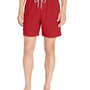 Essentials Men's 7" Swim Trunk, Red, Medium